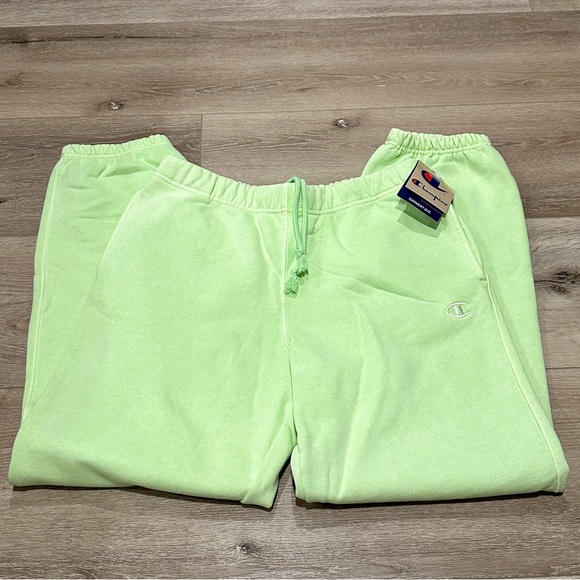 Champion Classic Reverse Weave Jogger Sweatpant Lime Green Size Medium - Picture 3 of 4